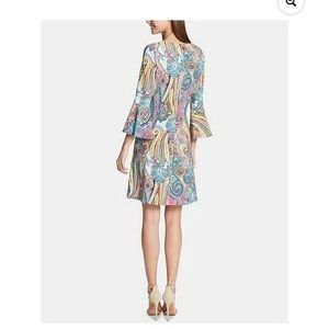 Tommy Hilfiger Jaipur Paisley Jersey Womens 3/4 Bell Sleeve Sheath Dress Size 6